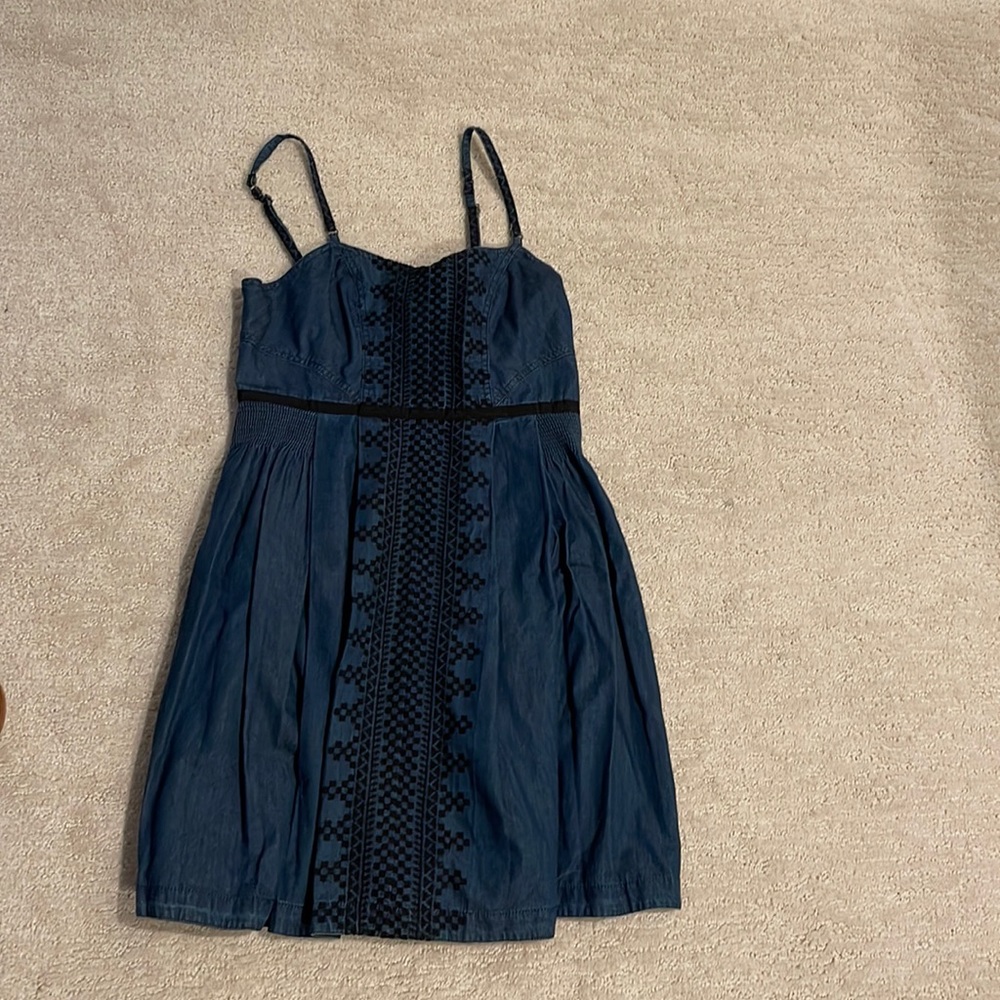 Free people denim embroidered dress